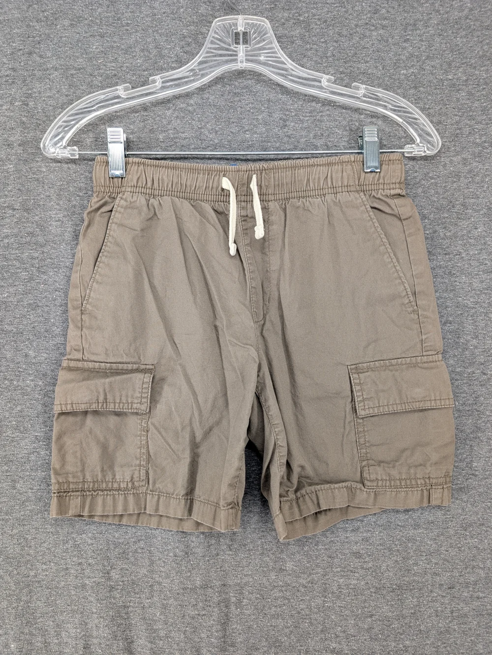 Boy's Relaxed Cargo Shorts in Taupe - Drawstring Waist